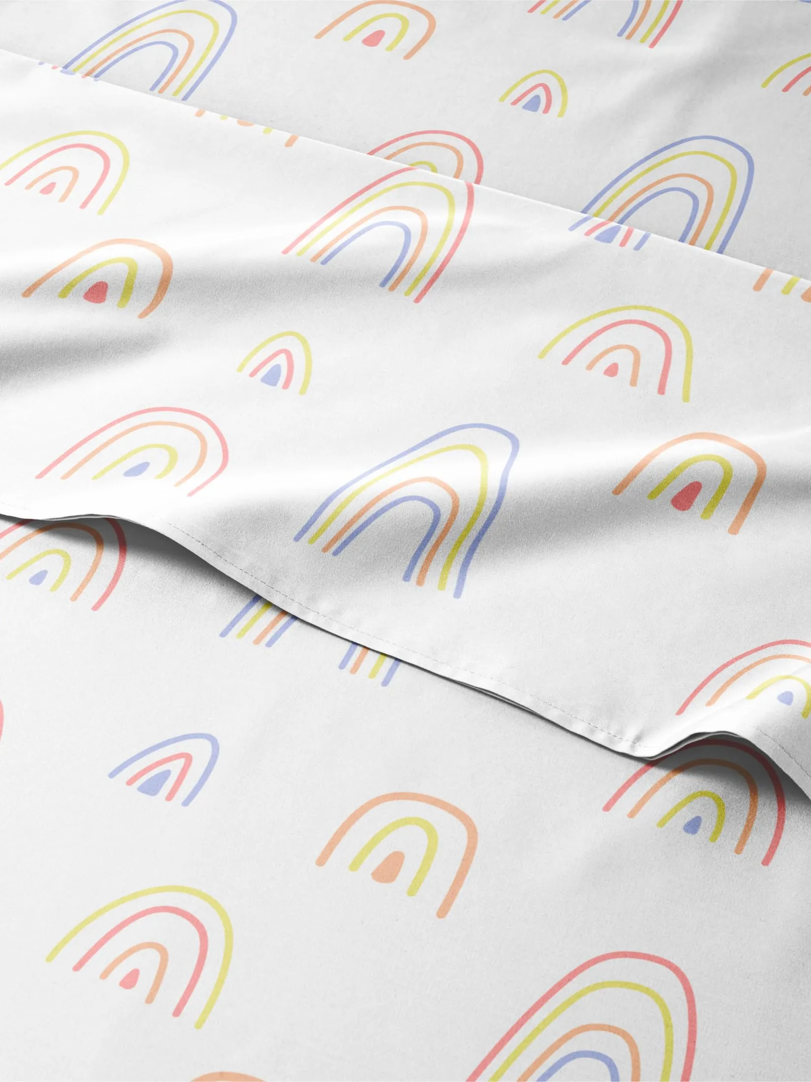 Kids Bedding Bed Sheet Set, Full Size, Rainbows Design