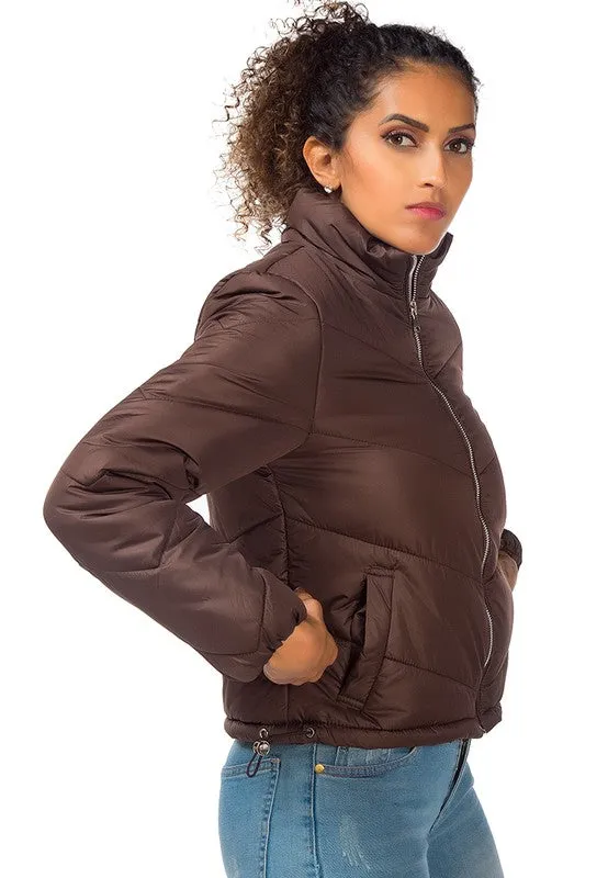 Ladies Long Sleeve Puffer Jacket