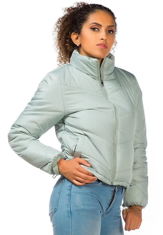 Ladies Long Sleeve Puffer Jacket