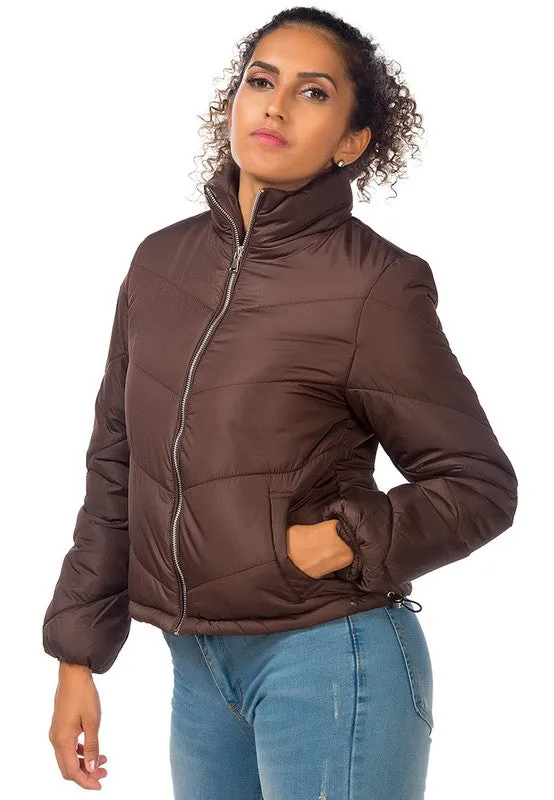 Ladies Long Sleeve Puffer Jacket