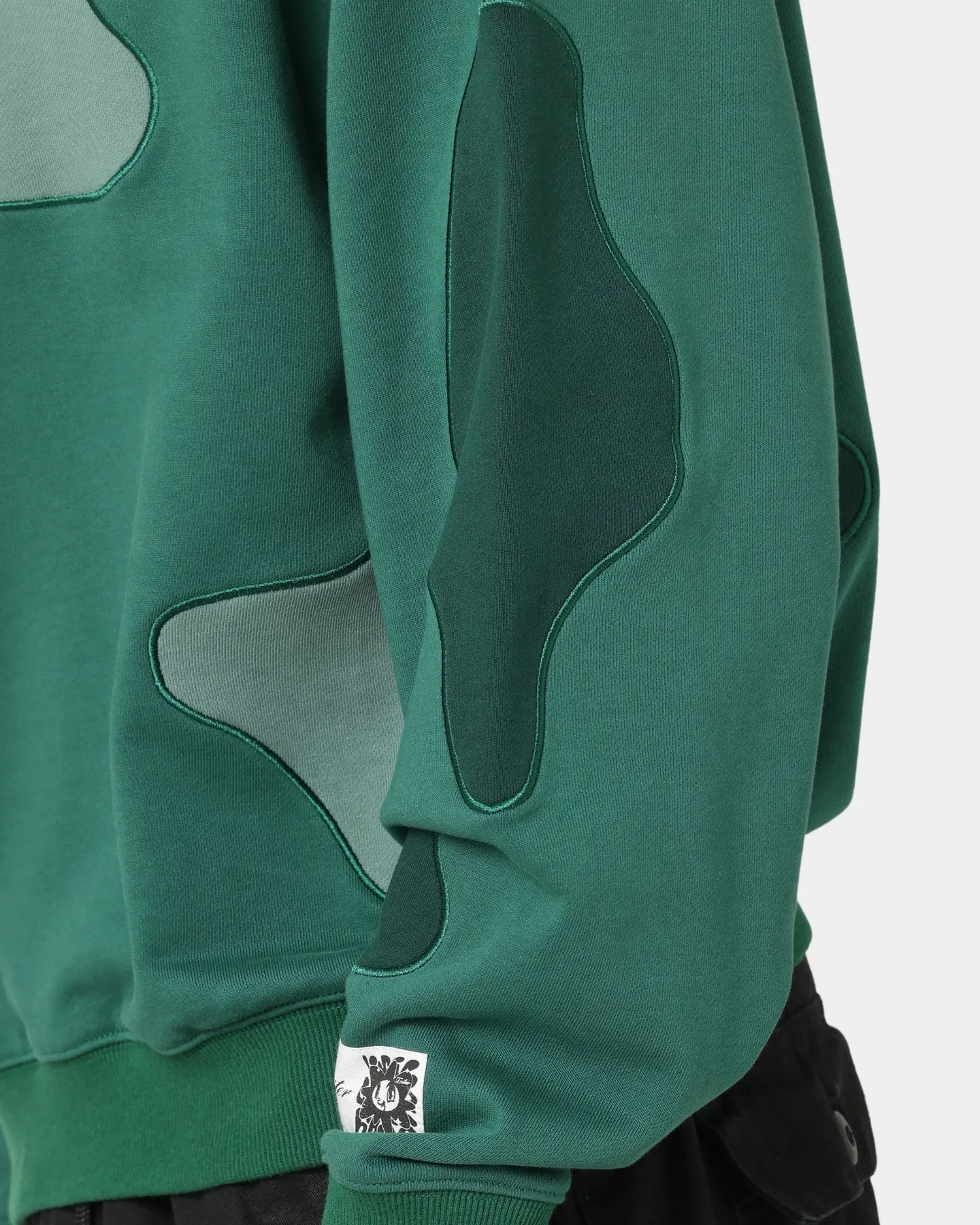 Loiter Inset Crewneck Green