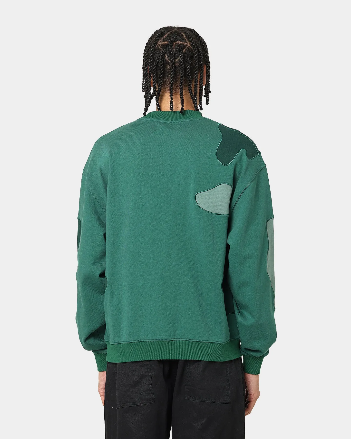 Loiter Inset Crewneck Green