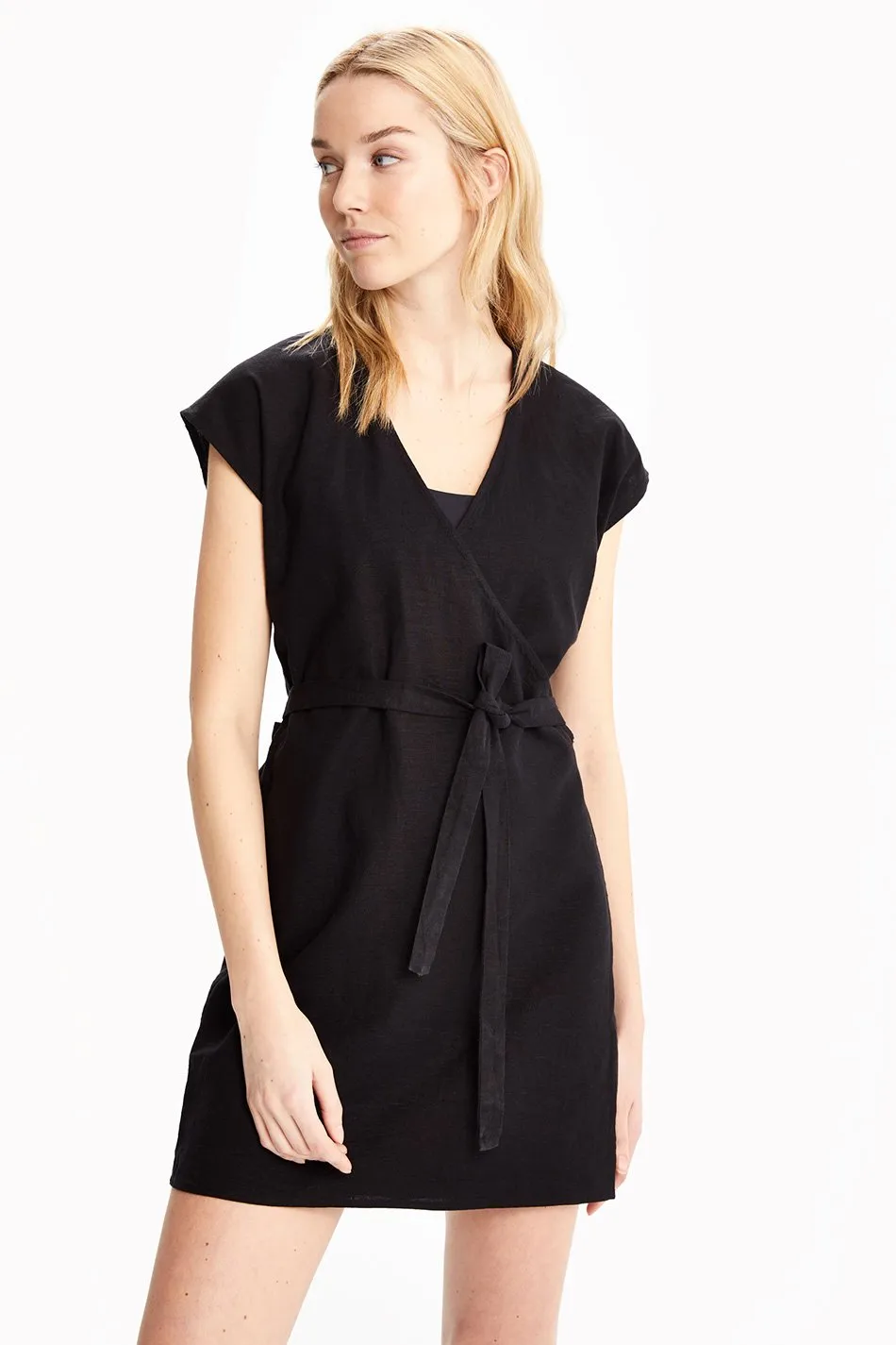 LYRA LINEN WRAP DRESS