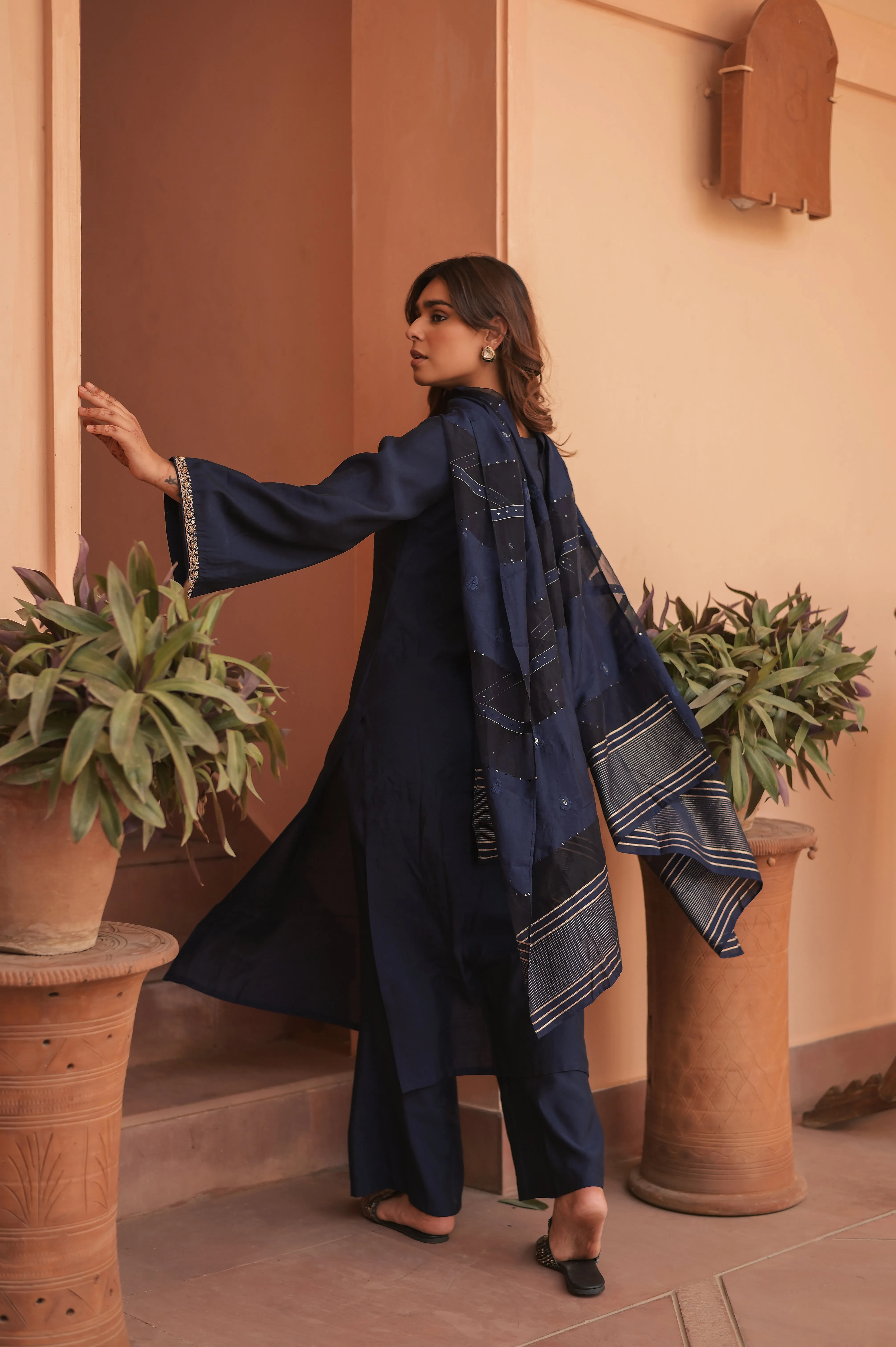 Majestic Grace Silk Kurta Set With Dupatta