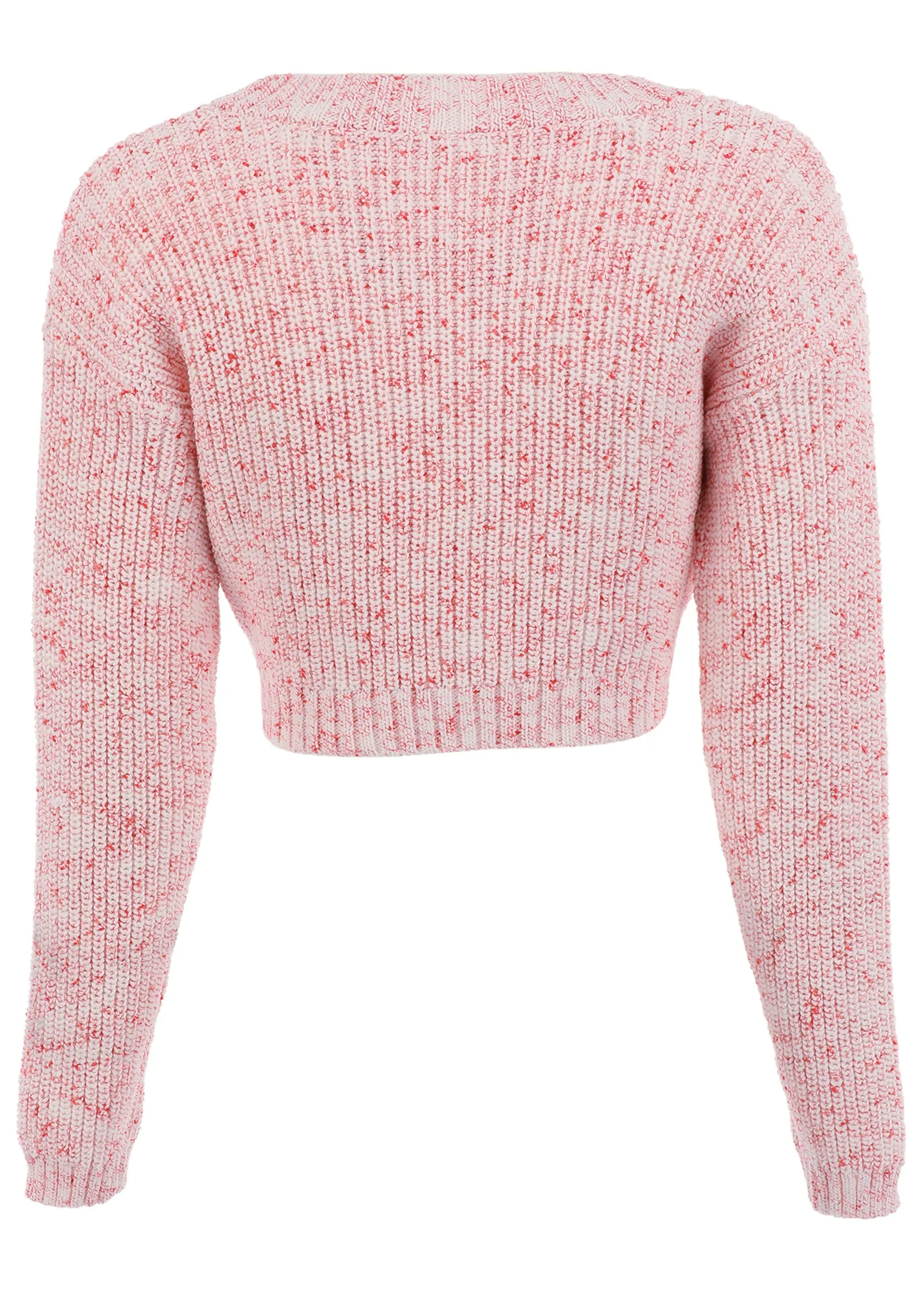 Marled Crop Cardigan - Coral