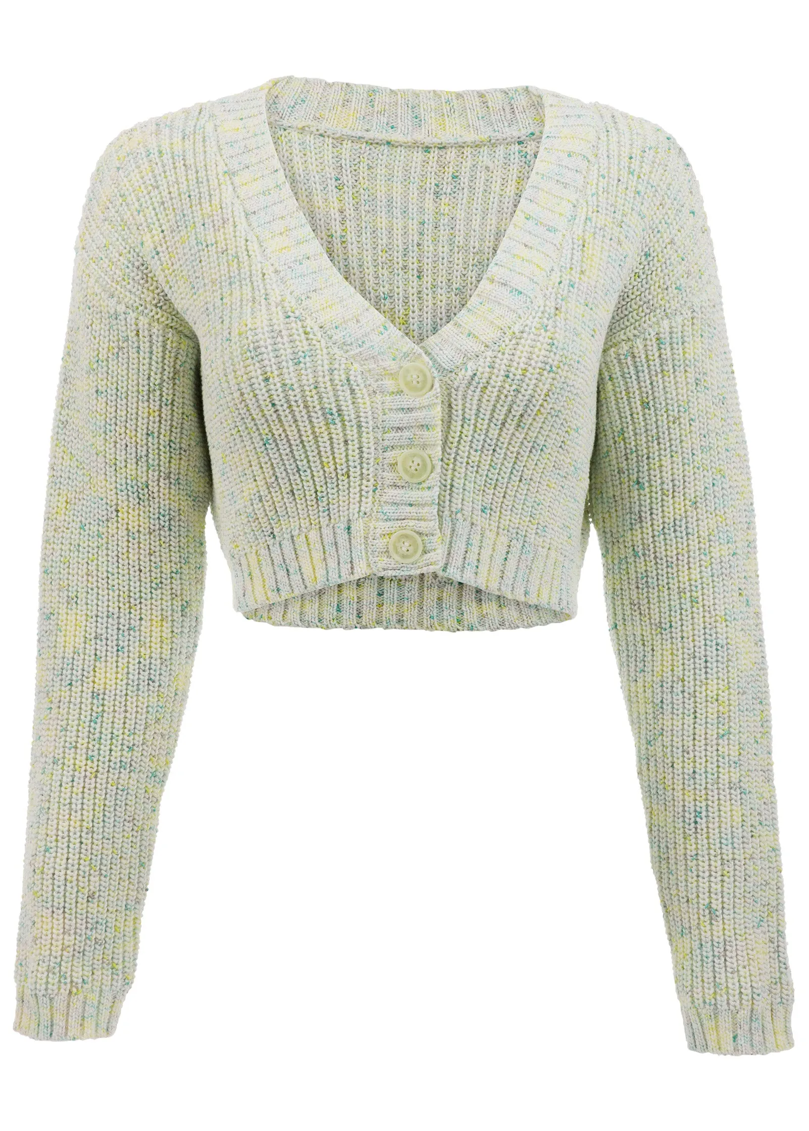 Marled Crop Cardigan - Multi Color