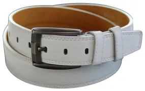 Marshal Genuine Leather Men Casual Jeans Belt, White