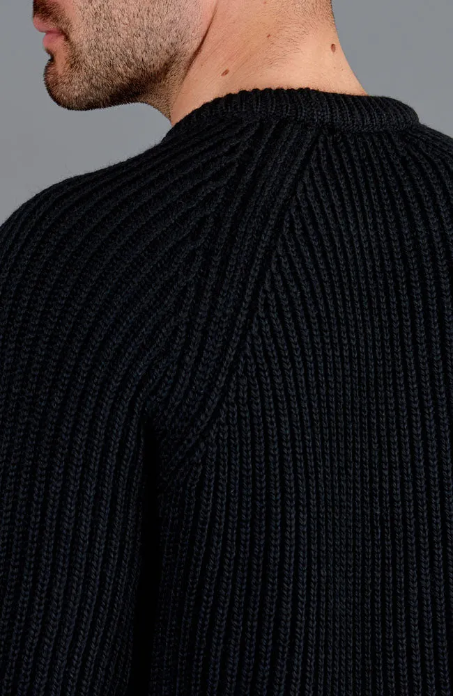 Mens British Wool Heavyweight Ribbed Jumper