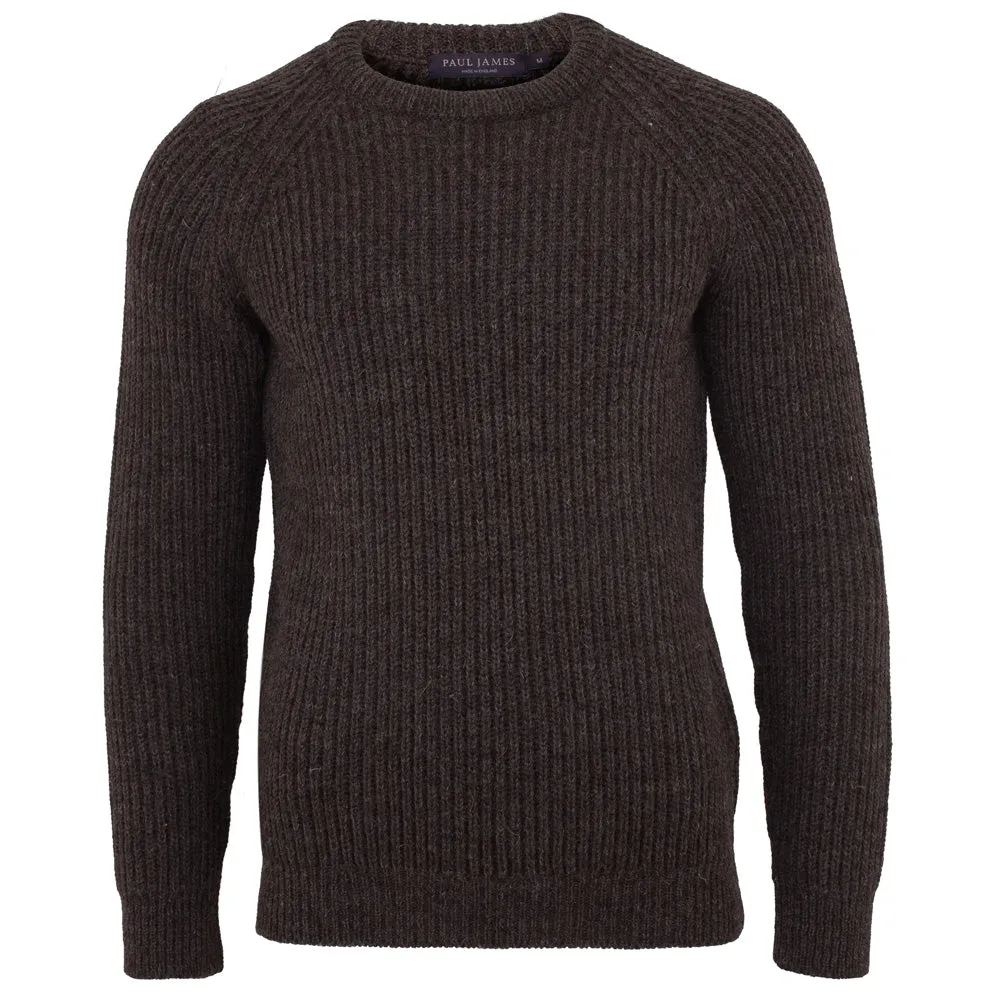 Mens British Wool Heavyweight Ribbed Jumper