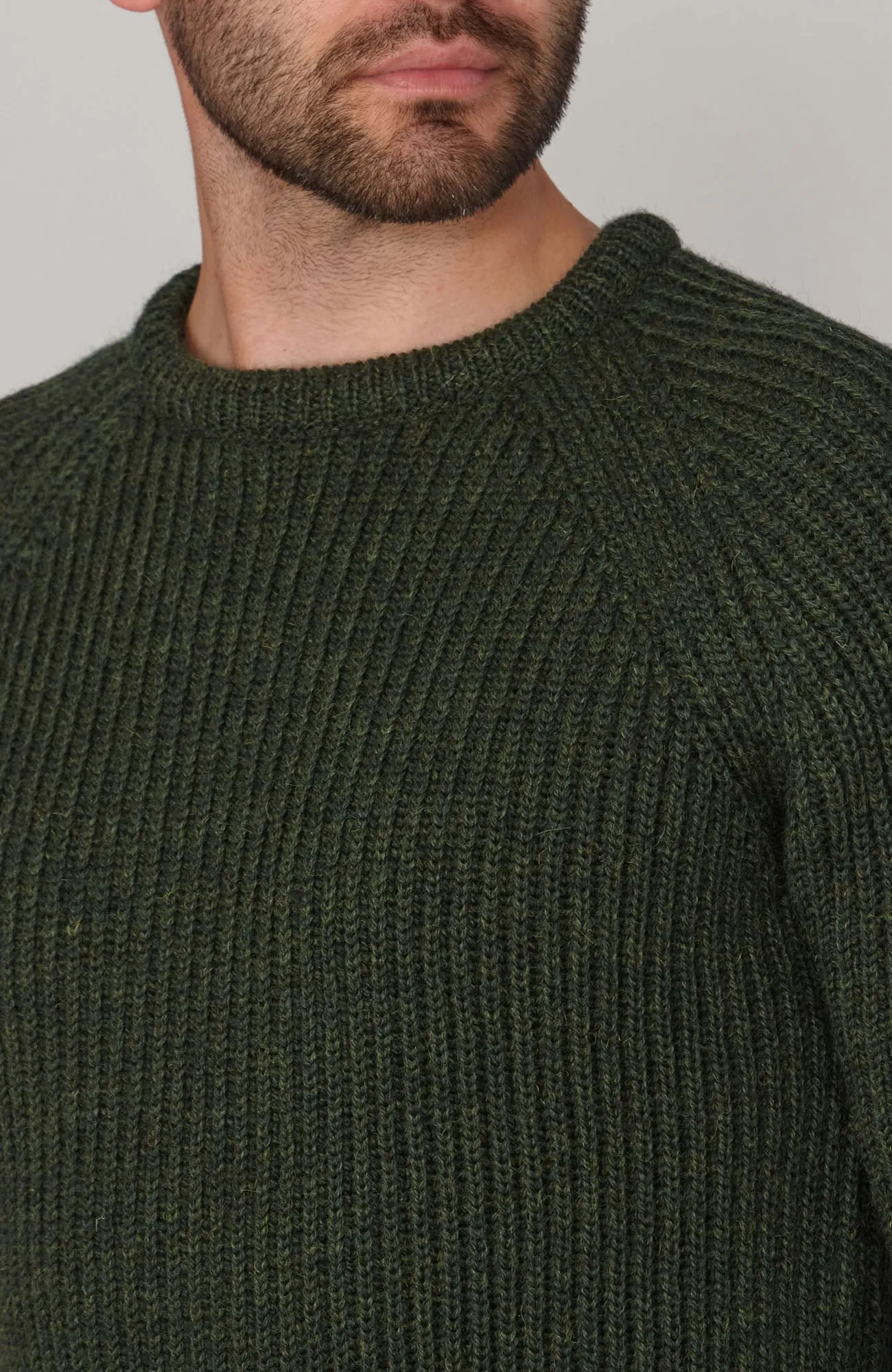 Mens British Wool Heavyweight Ribbed Jumper