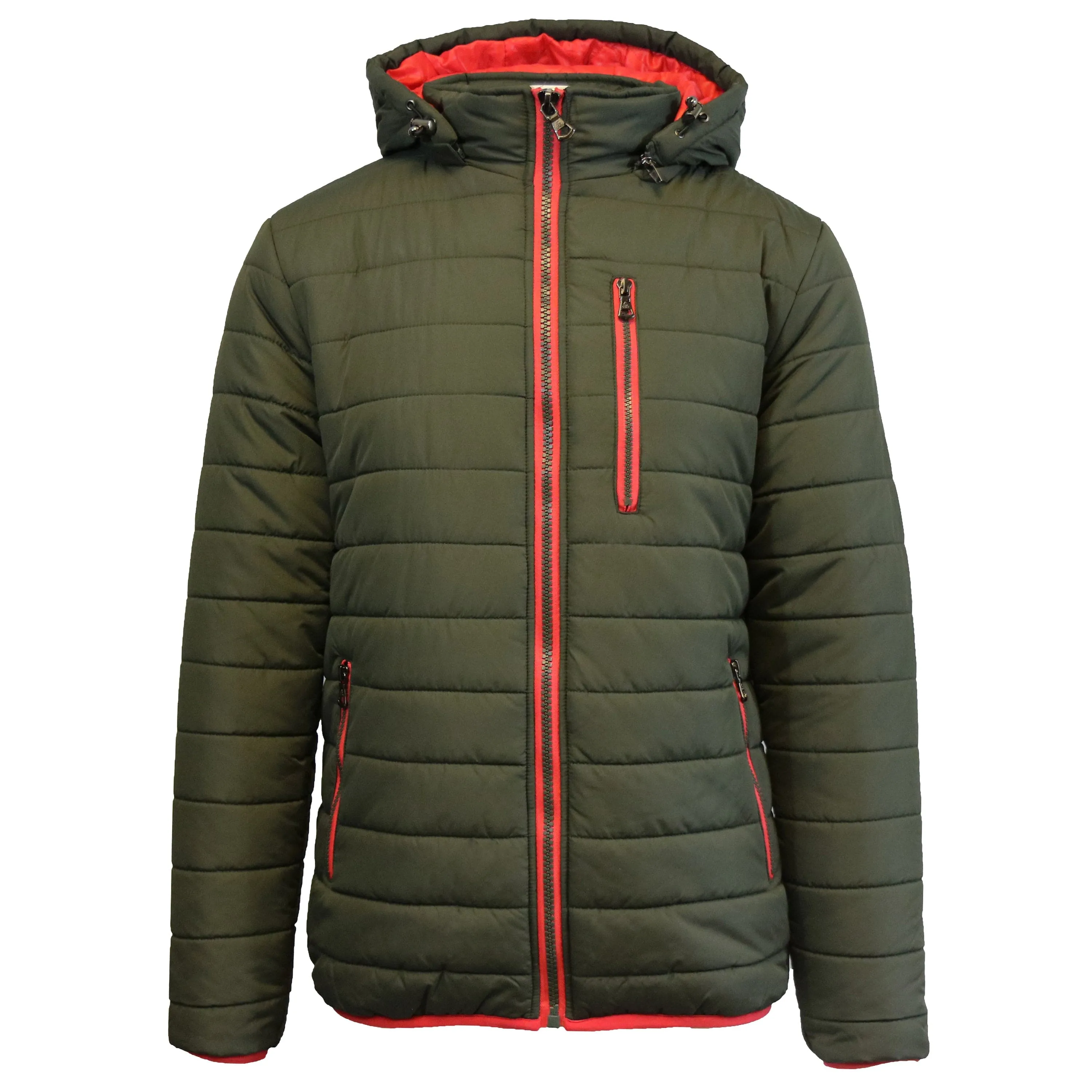 Men's Contrast Trim Puffer Jacket 1613