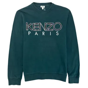 Men's Embroidered Logo Jumper Green Size S