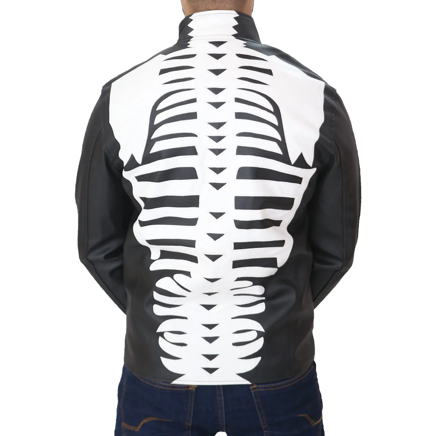 Men's Skeleton Bones Leather Jacket