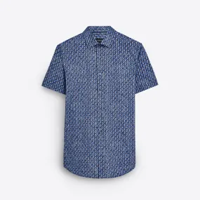 MILES Geometric Floral Print OoohCotton Short Sleeve Shirt