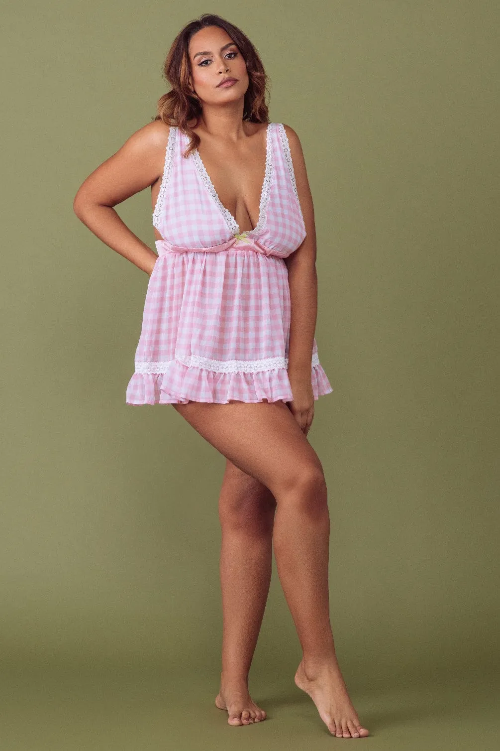 Mini Pink Gingham Slip