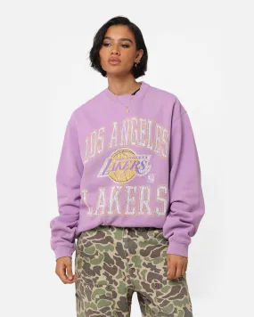 Mitchell & Ness Women's Los Angeles Lakers Arch Logo Crewneck Faded Purple