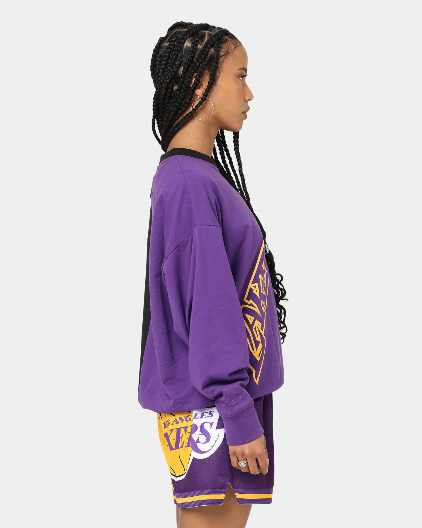 Mitchell & Ness Women's Los Angeles Lakers Big Face 5.0 Crewneck Purple