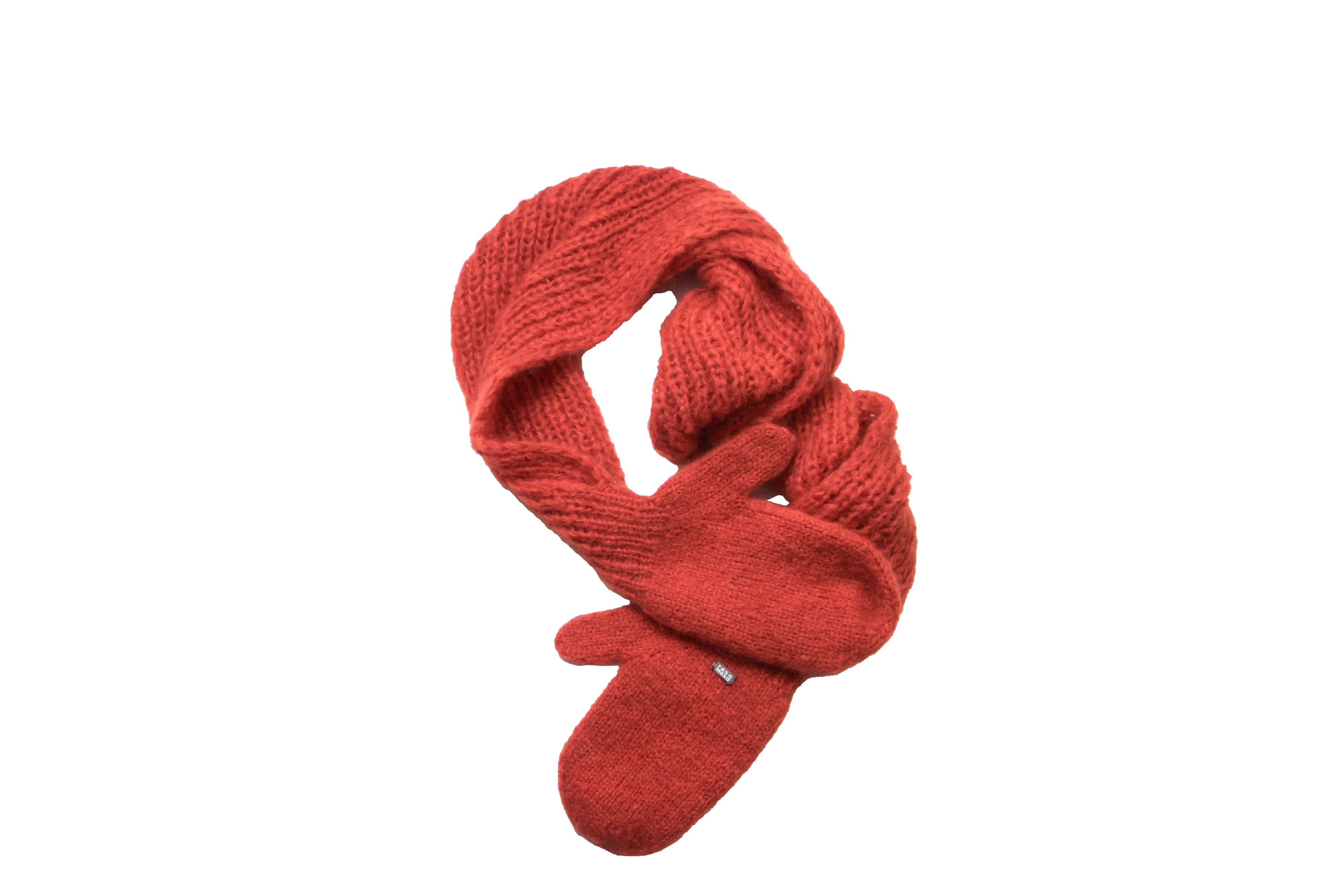 MITTENS SCARF  Combo   Rust