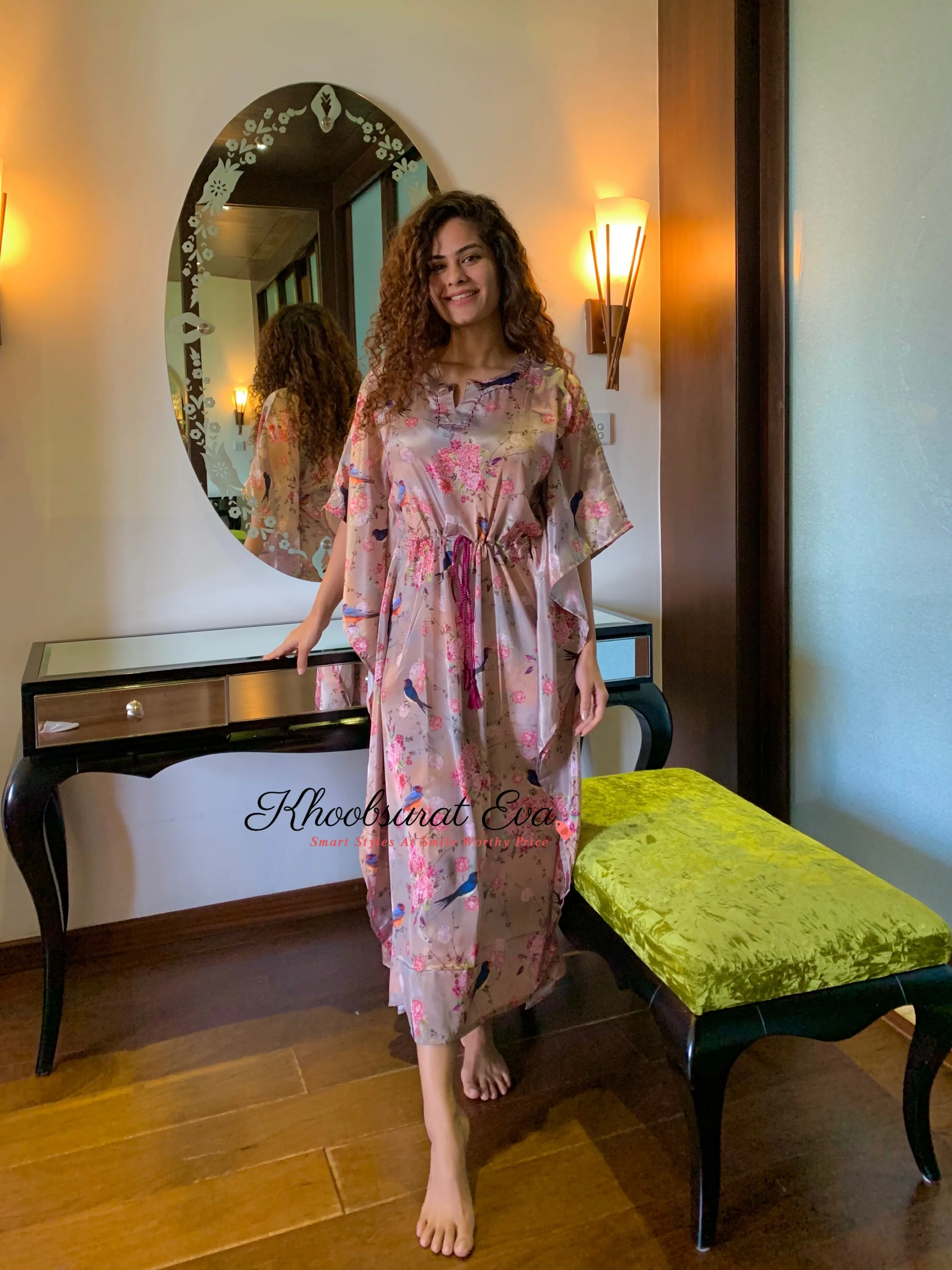 Muslin Floral Printed Kaftan