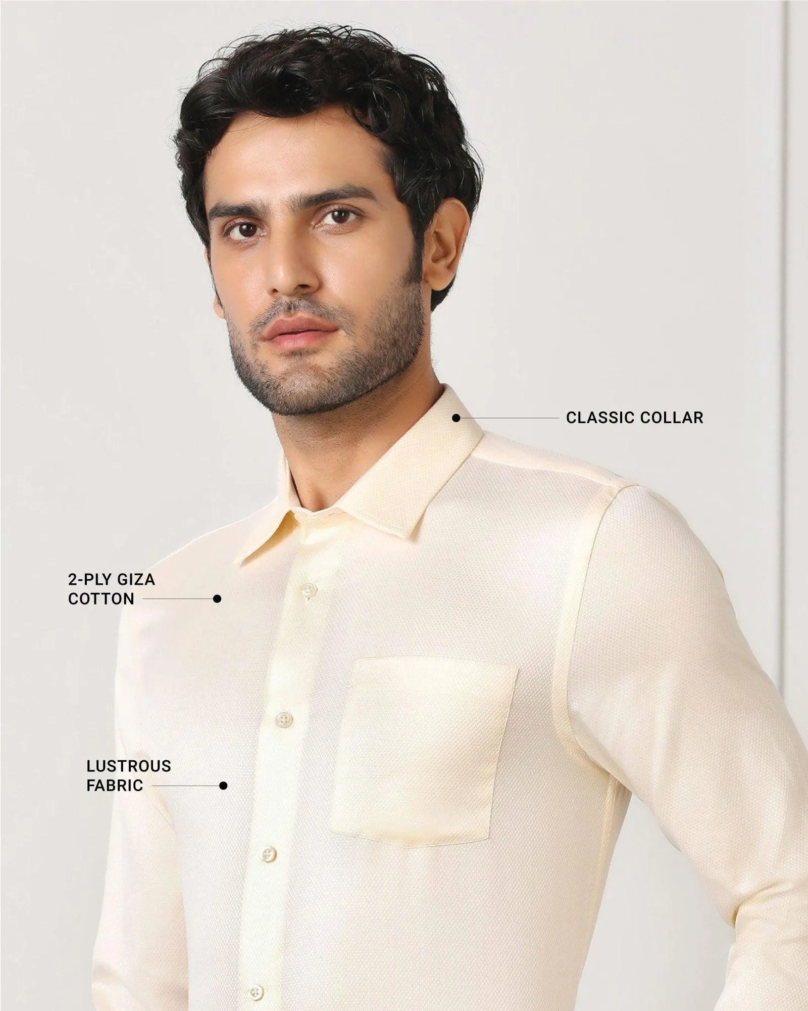 Must Haves Formal Off White Solid Shirt - Samuel