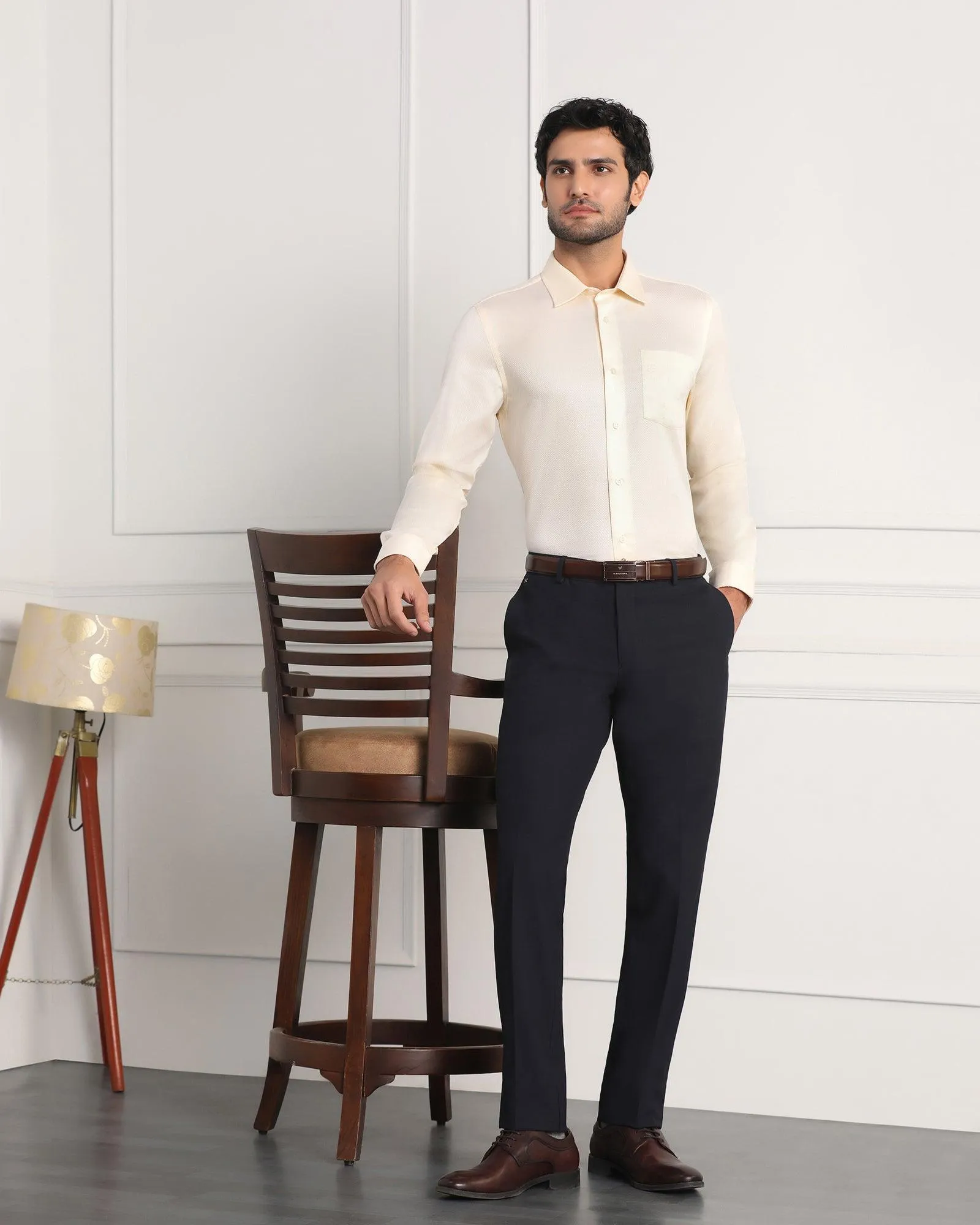 Must Haves Formal Off White Solid Shirt - Samuel