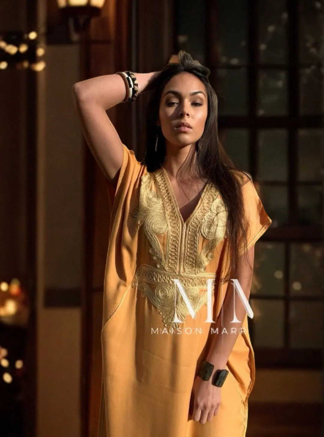 Mustard Yellow Gold Marine Kaftan Caftan & Loungewear