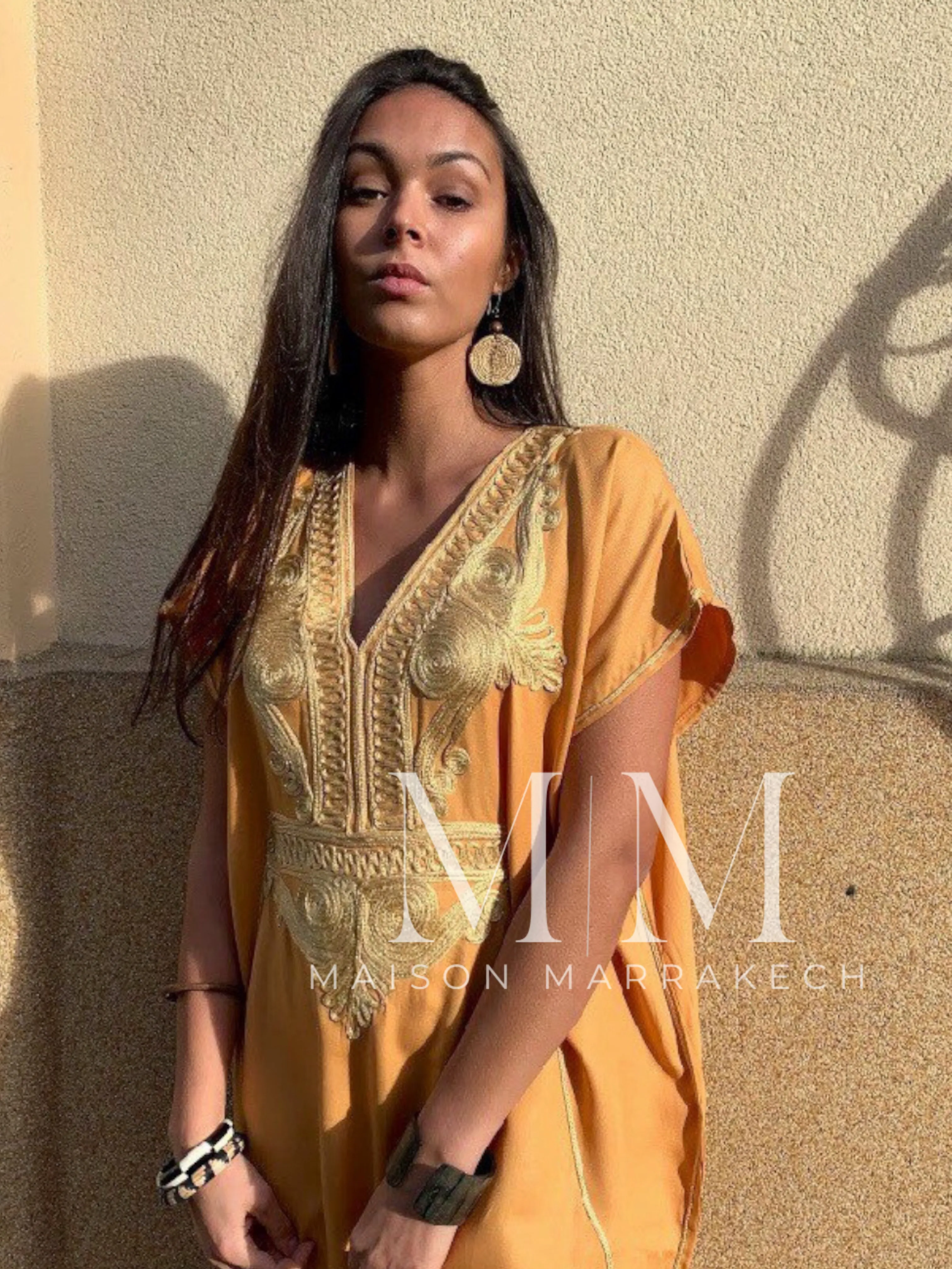 Mustard Yellow Gold Marine Kaftan Caftan & Loungewear