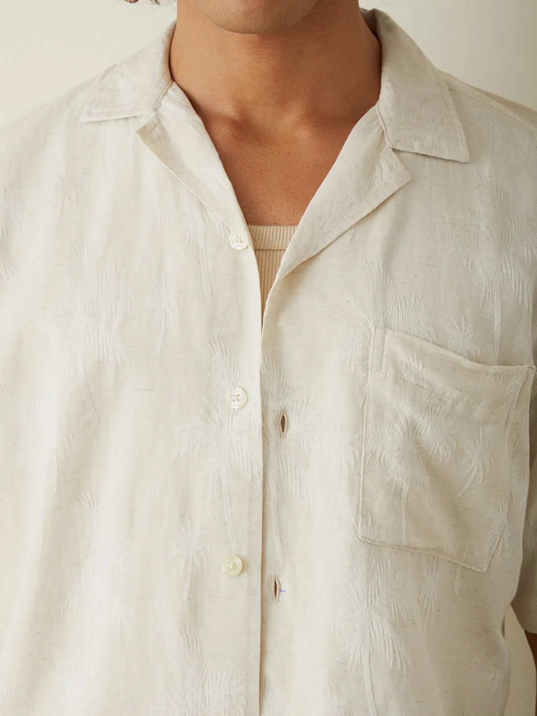 Natural Embroidered Resort Shirt