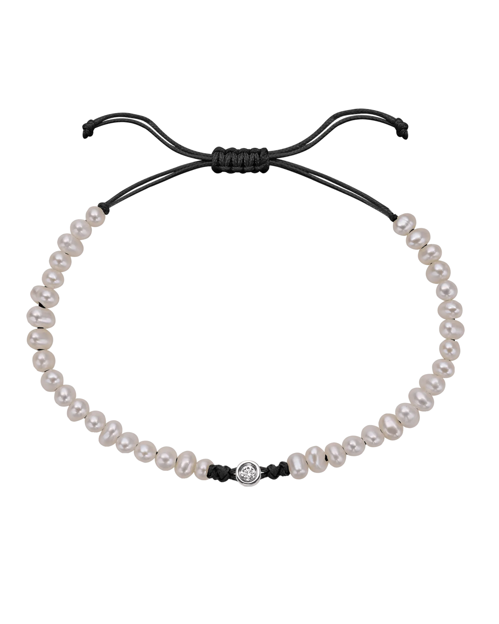 Natural Pearl String of Love Bracelet - 14K White Gold