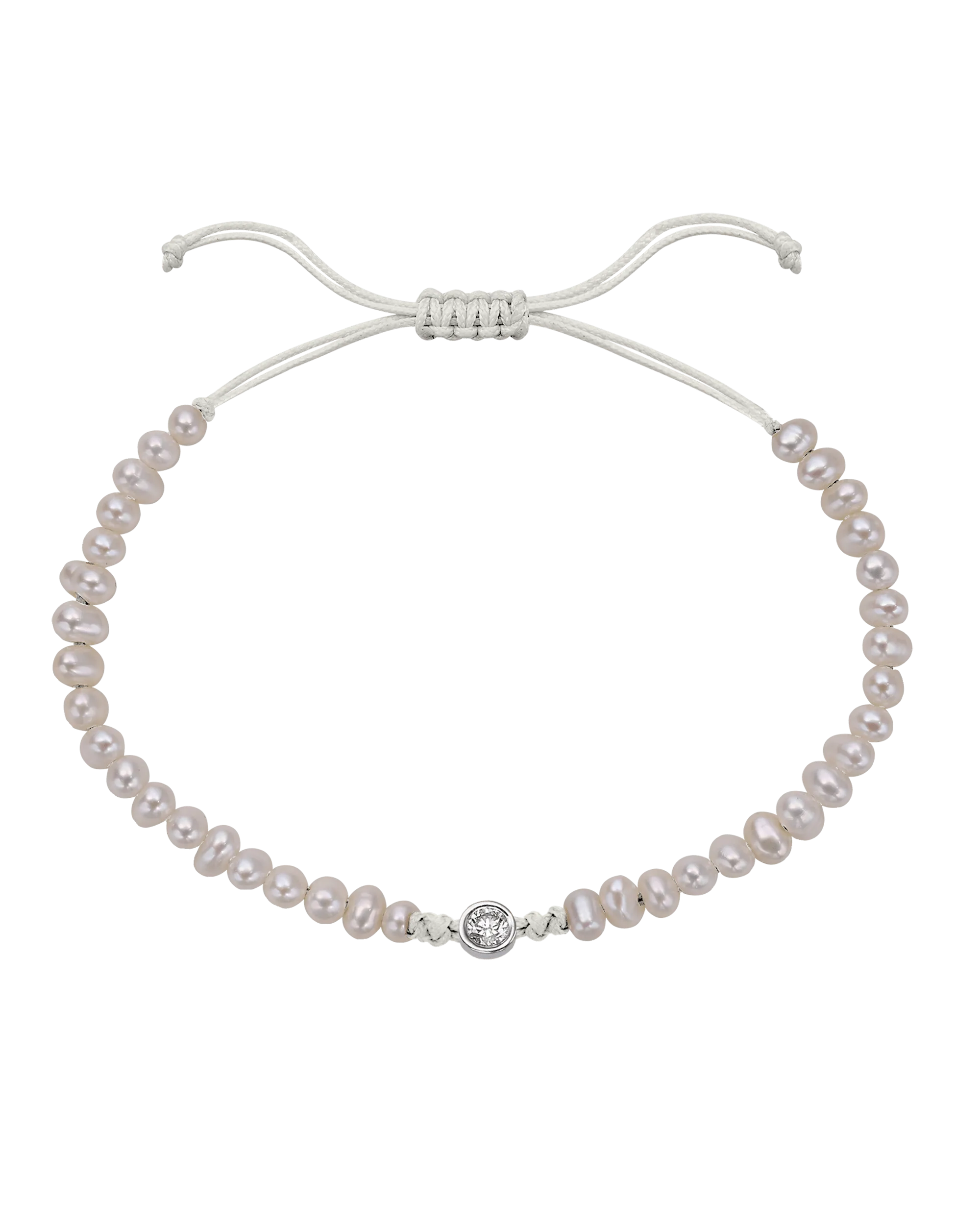 Natural Pearl String of Love Bracelet - 14K White Gold