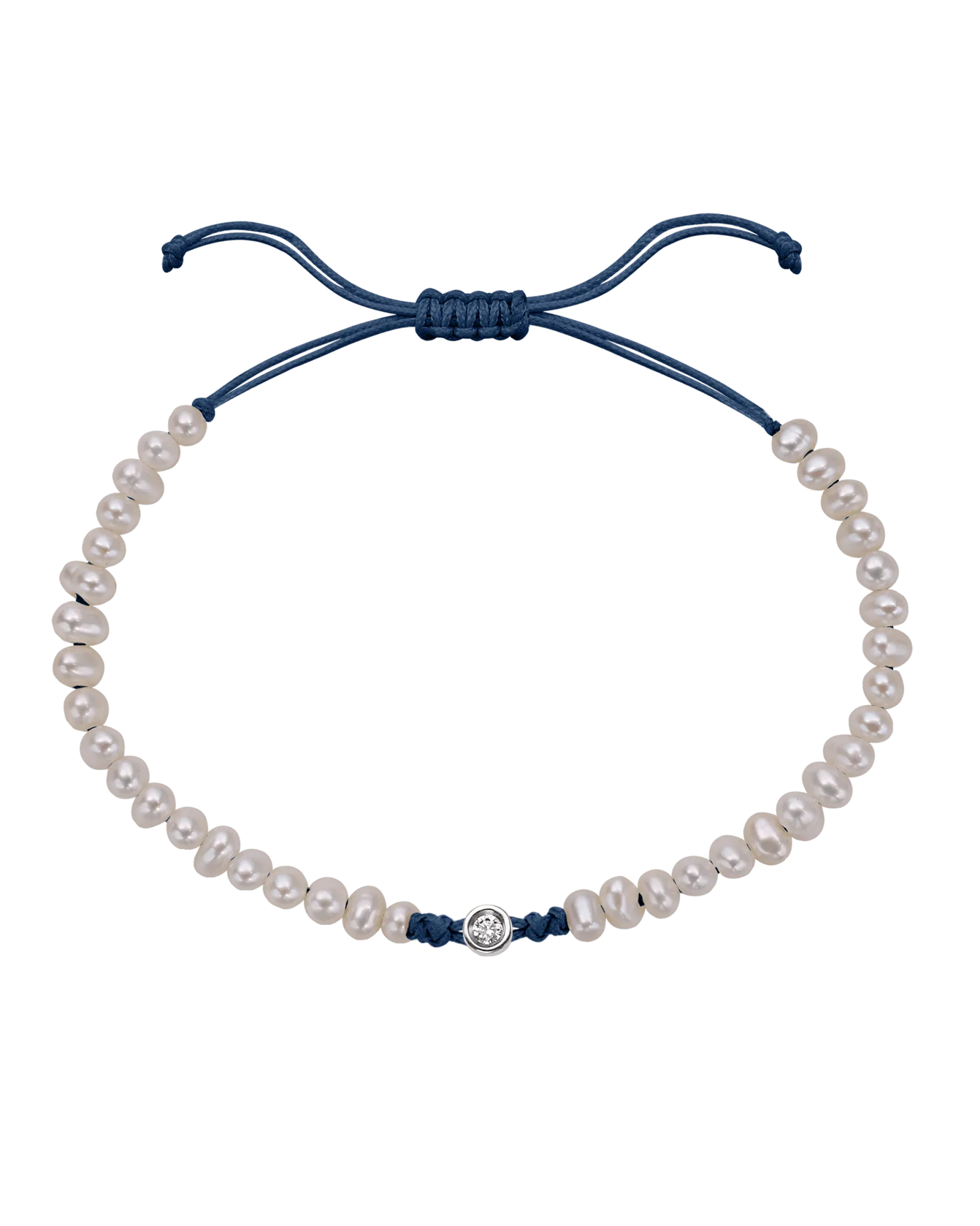 Natural Pearl String of Love Bracelet - 14K White Gold