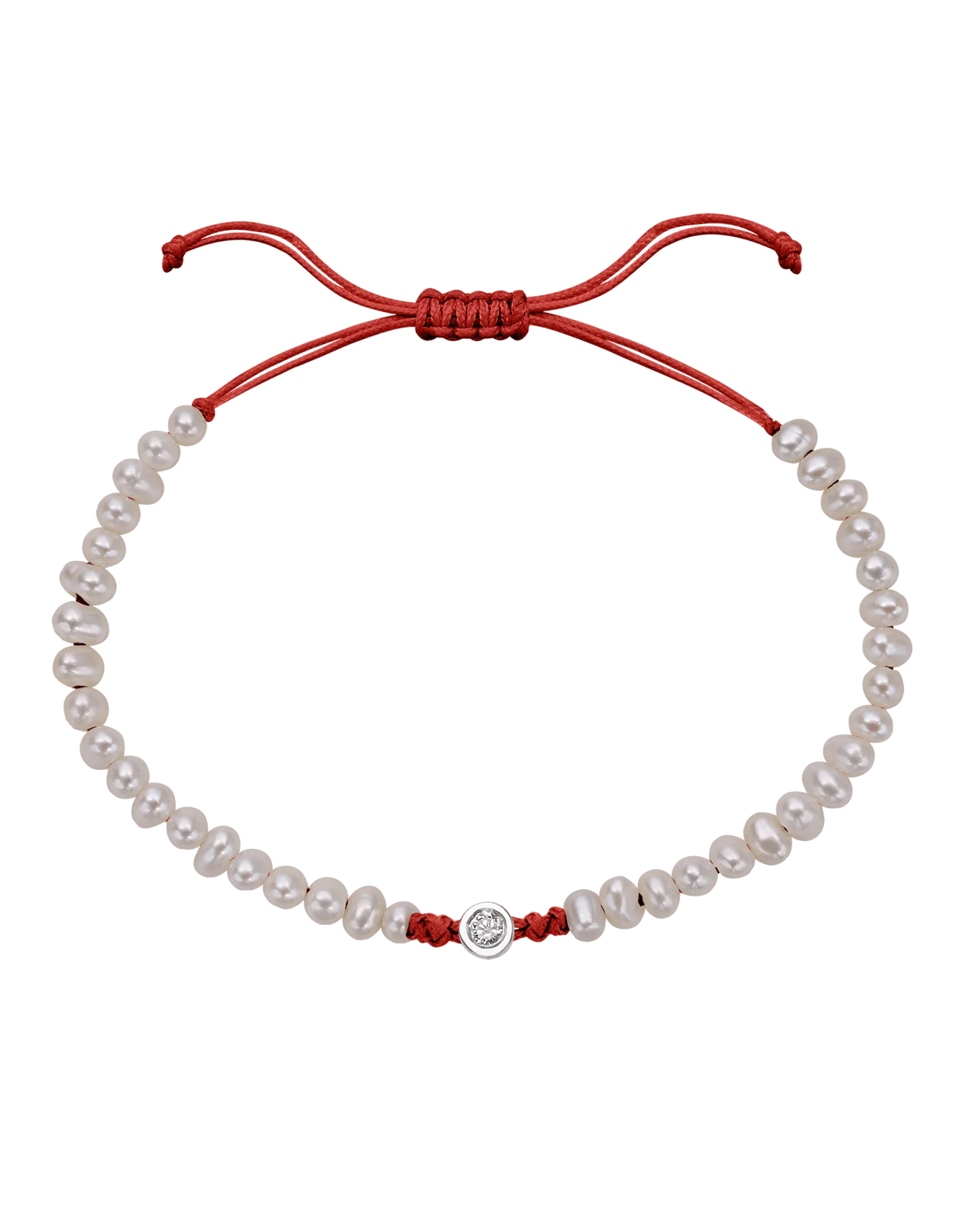 Natural Pearl String of Love Bracelet - 14K White Gold