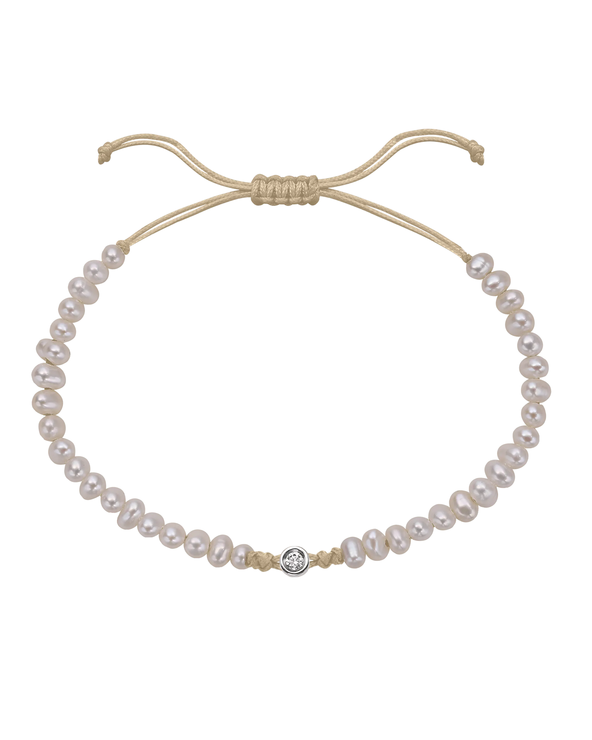 Natural Pearl String of Love Bracelet - 14K White Gold