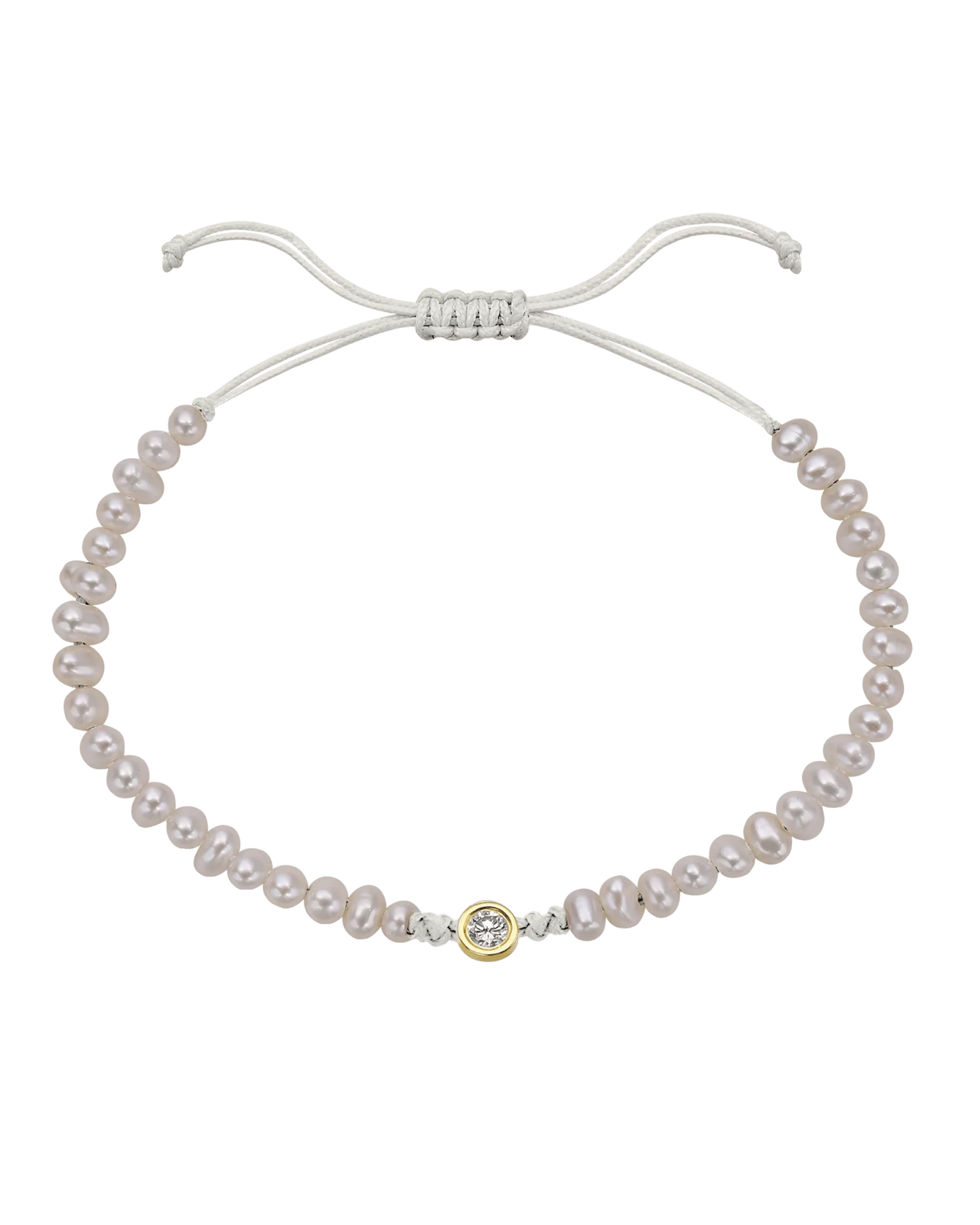 Natural Pearl String of Love Bracelet - 14K Yellow Gold