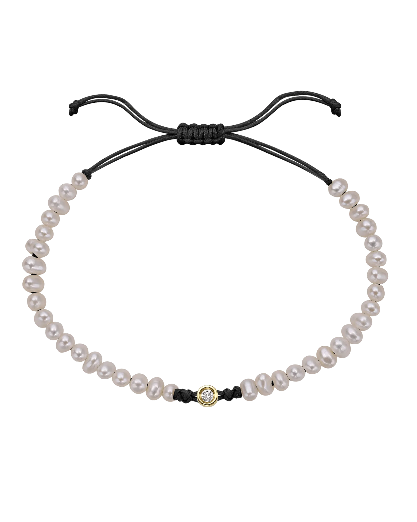 Natural Pearl String of Love Bracelet - 14K Yellow Gold