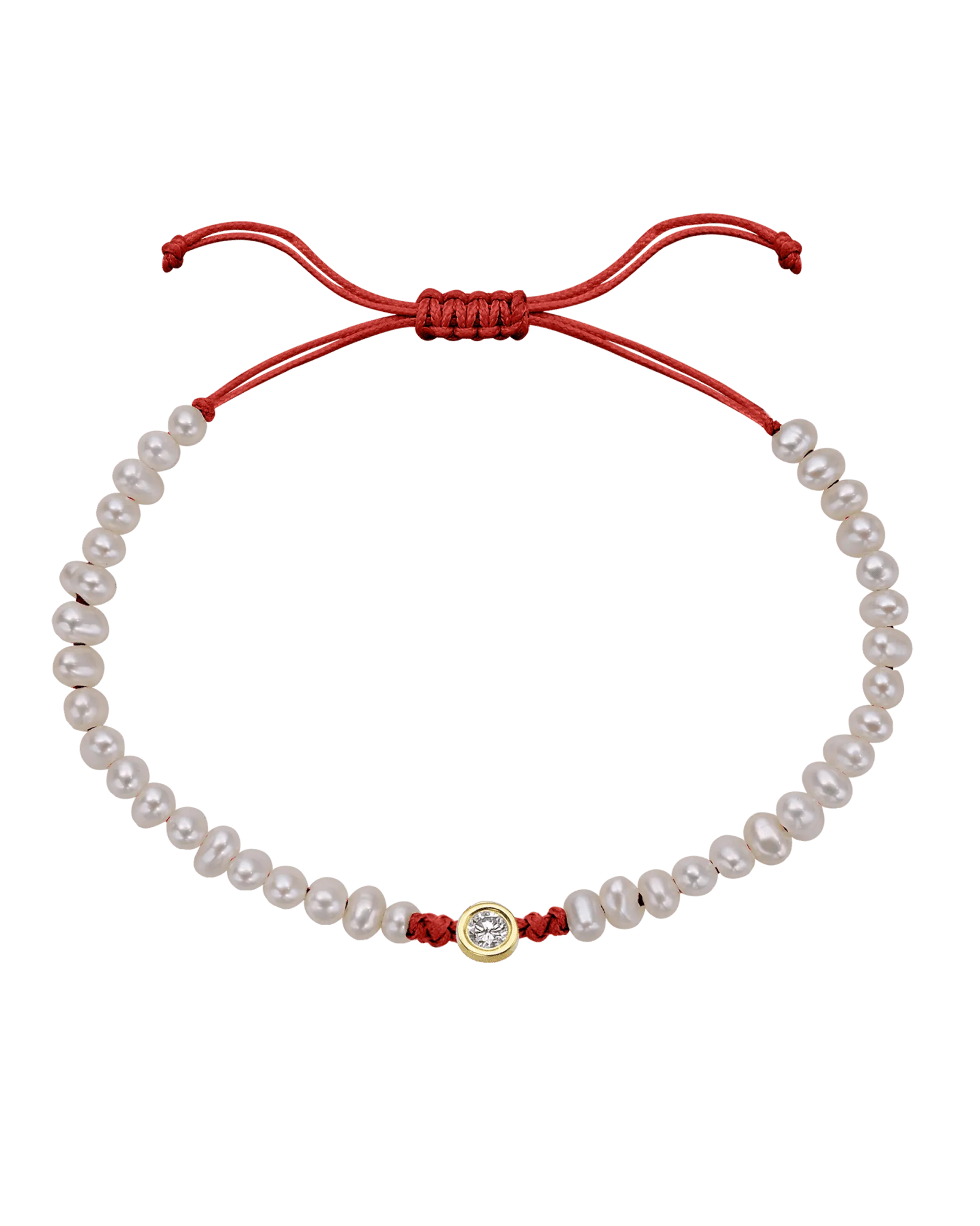 Natural Pearl String of Love Bracelet - 14K Yellow Gold