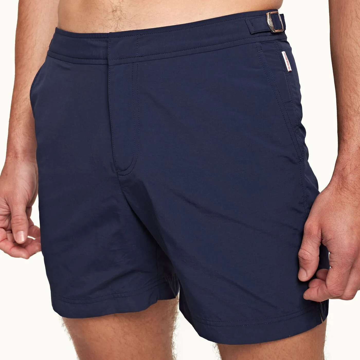 Navy Bulldog Mid-Length Swim Shorts