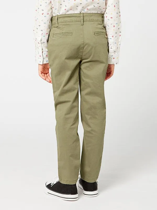 One Friday Green Solid Trousers