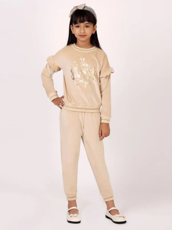 One Friday Kids Girls Beige Woolen Top