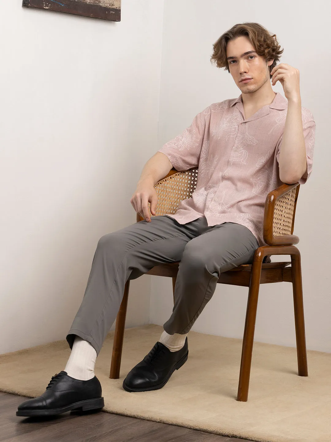 Pink Linen Resort Shirt