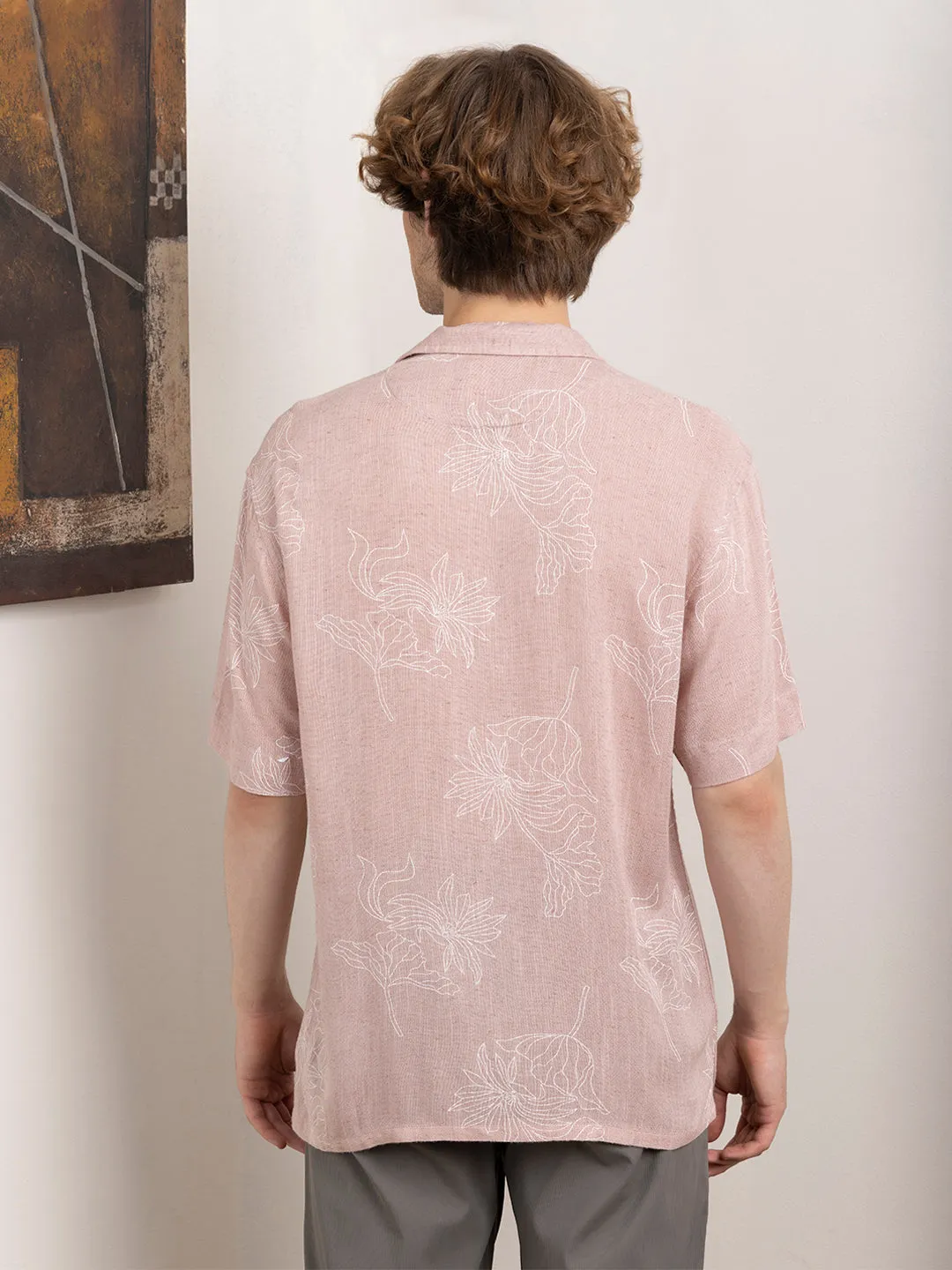 Pink Linen Resort Shirt