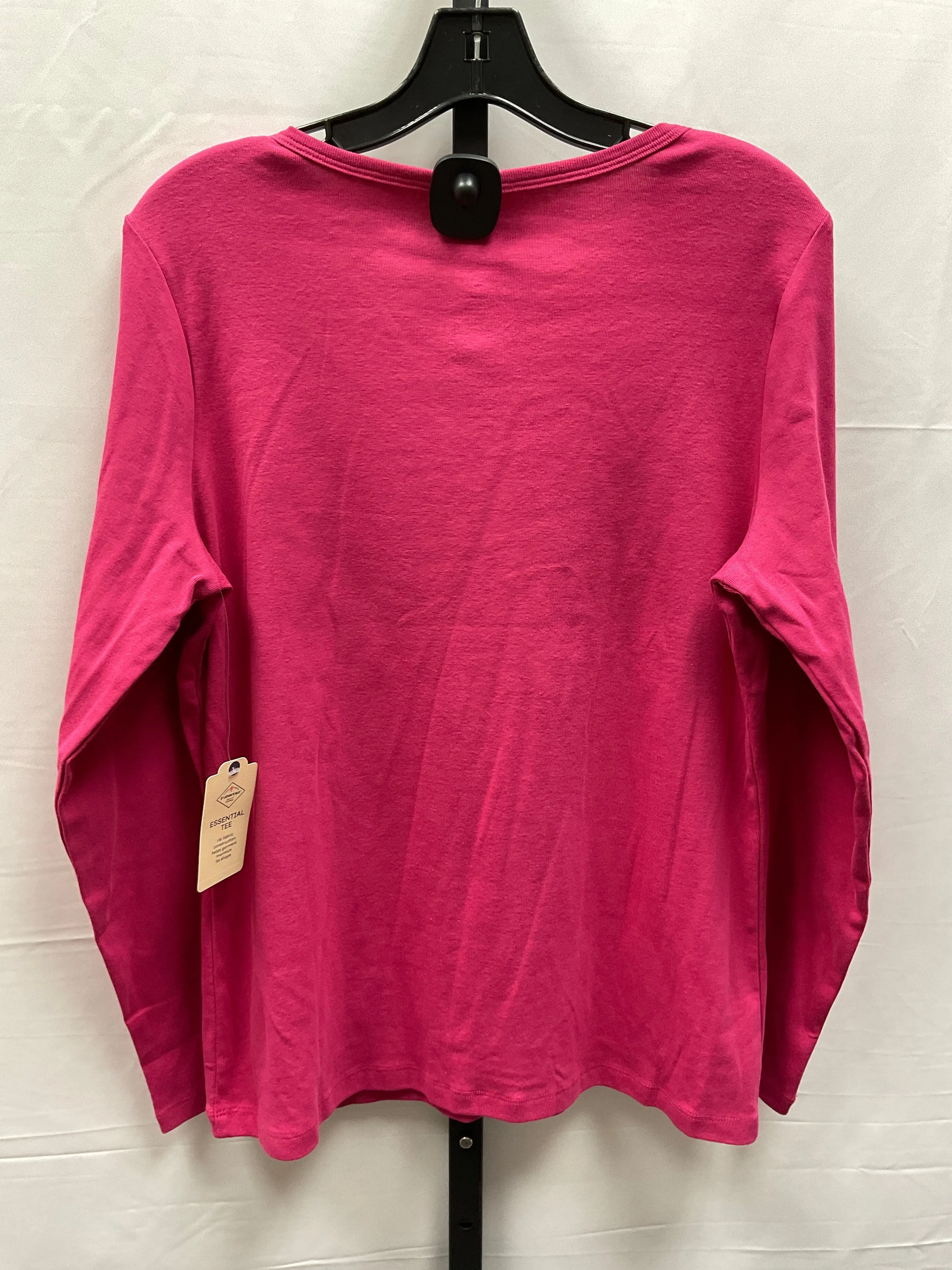 Pink Top Long Sleeve Basic St Johns Bay, Size L