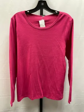 Pink Top Long Sleeve Basic St Johns Bay, Size L