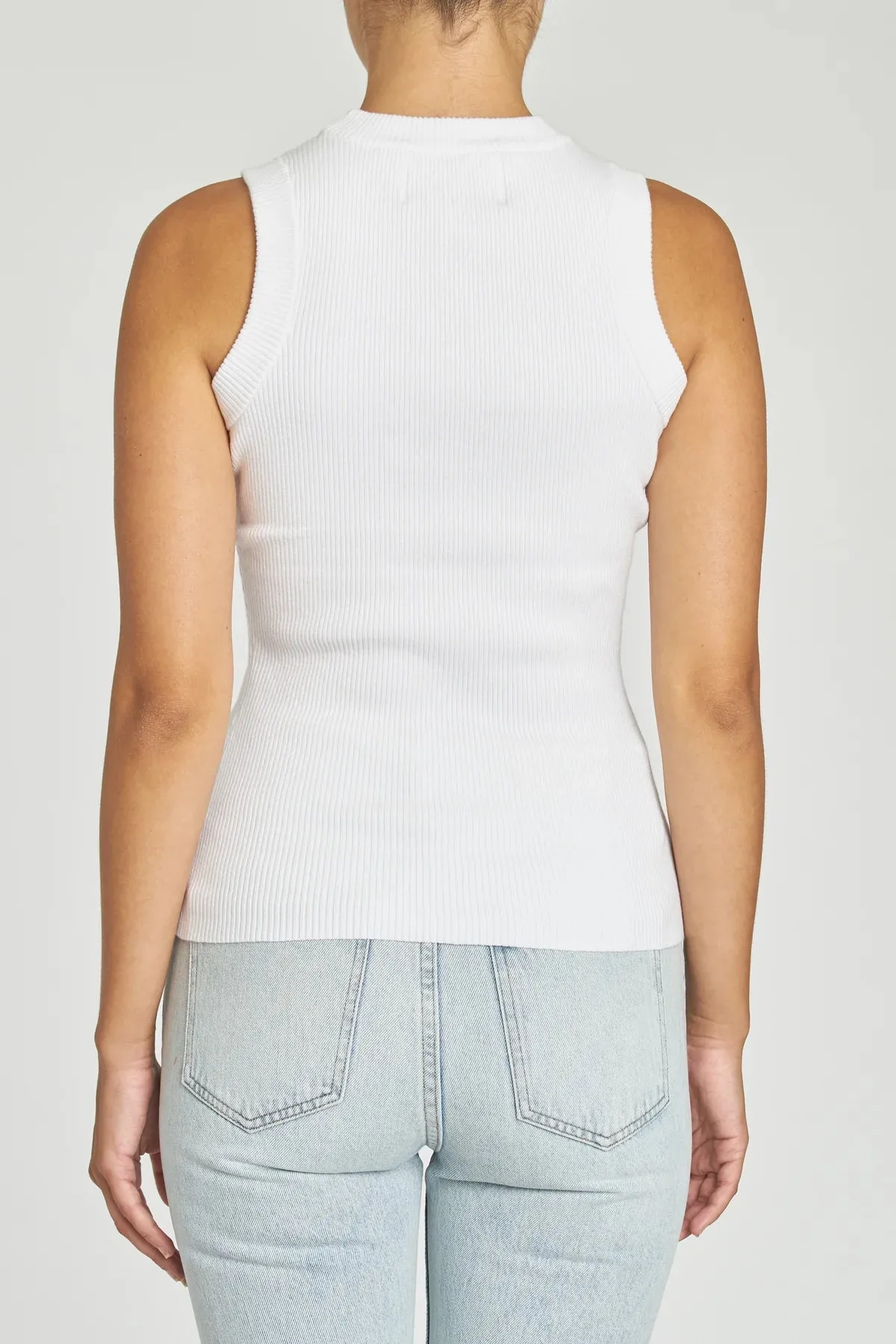 PIS Nella Tank with Chest Cut Out White