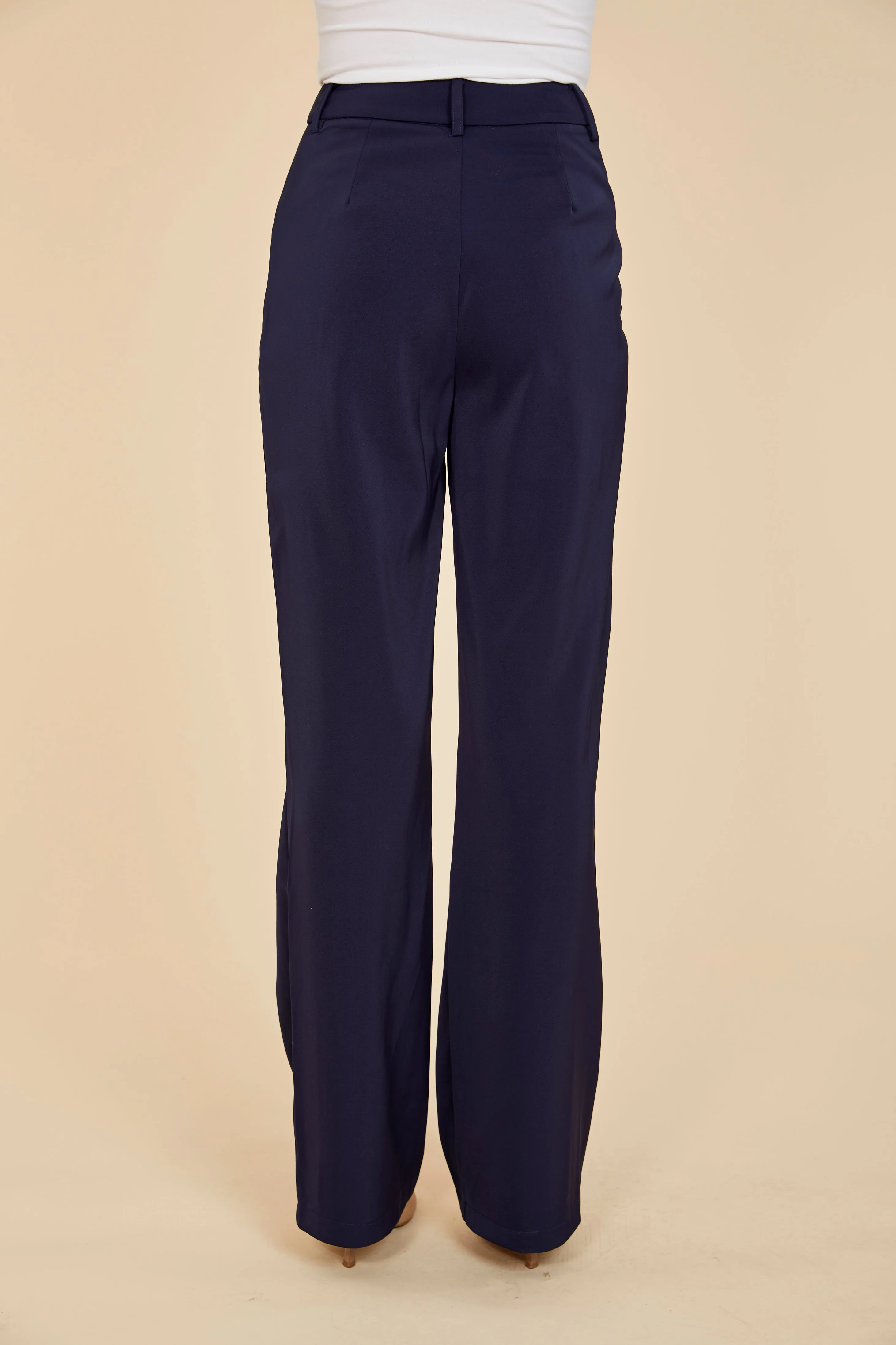 Pleated Wide Leg Trouser