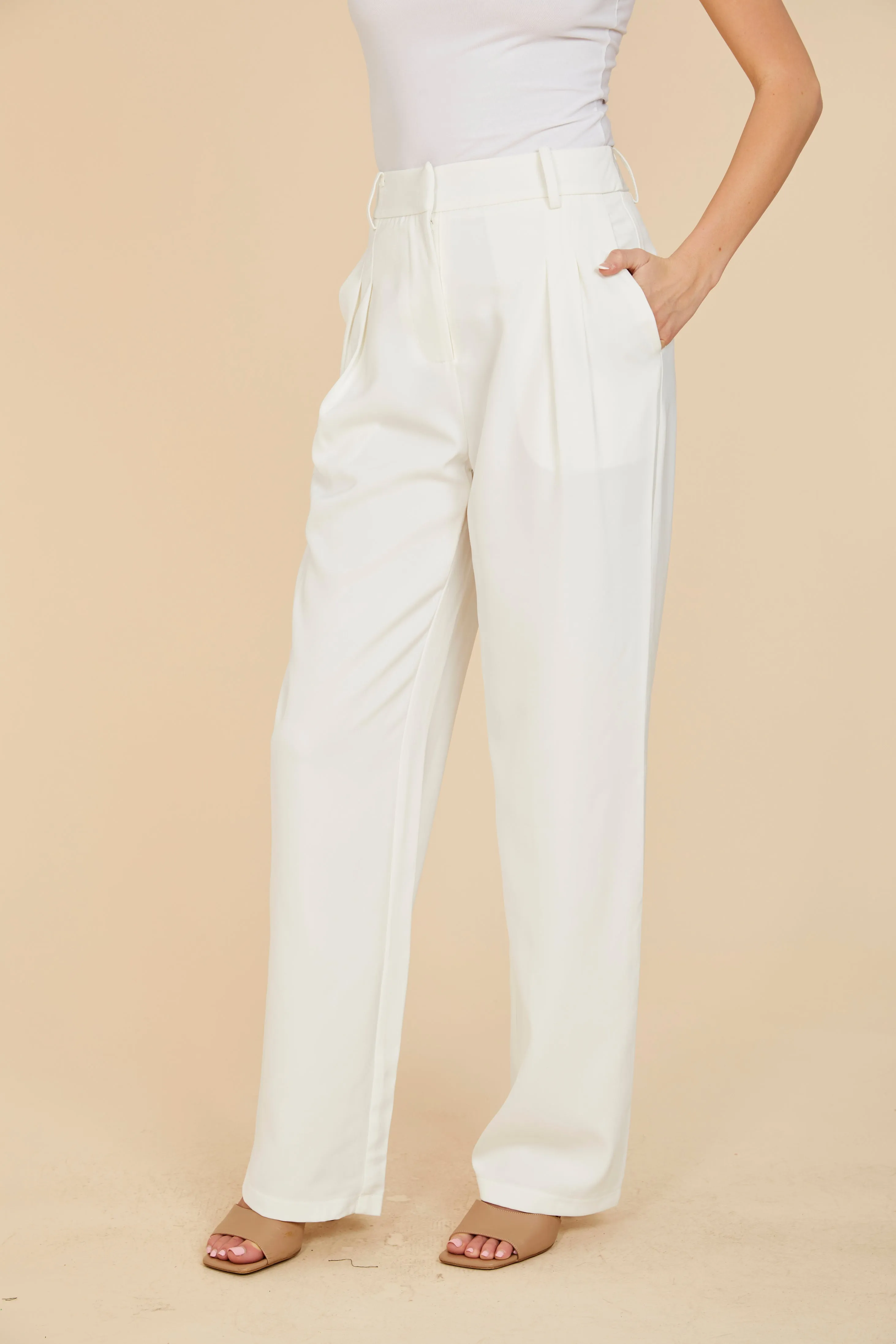 Pleated Wide Leg Trouser