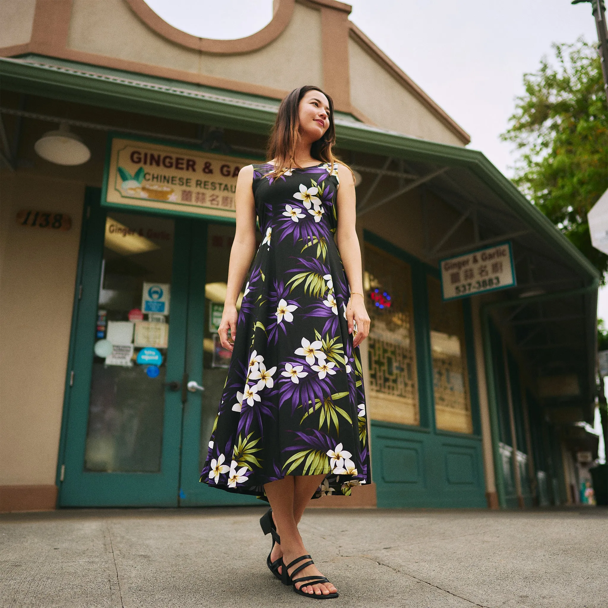 Plumeria Cluster Sylvia Dress