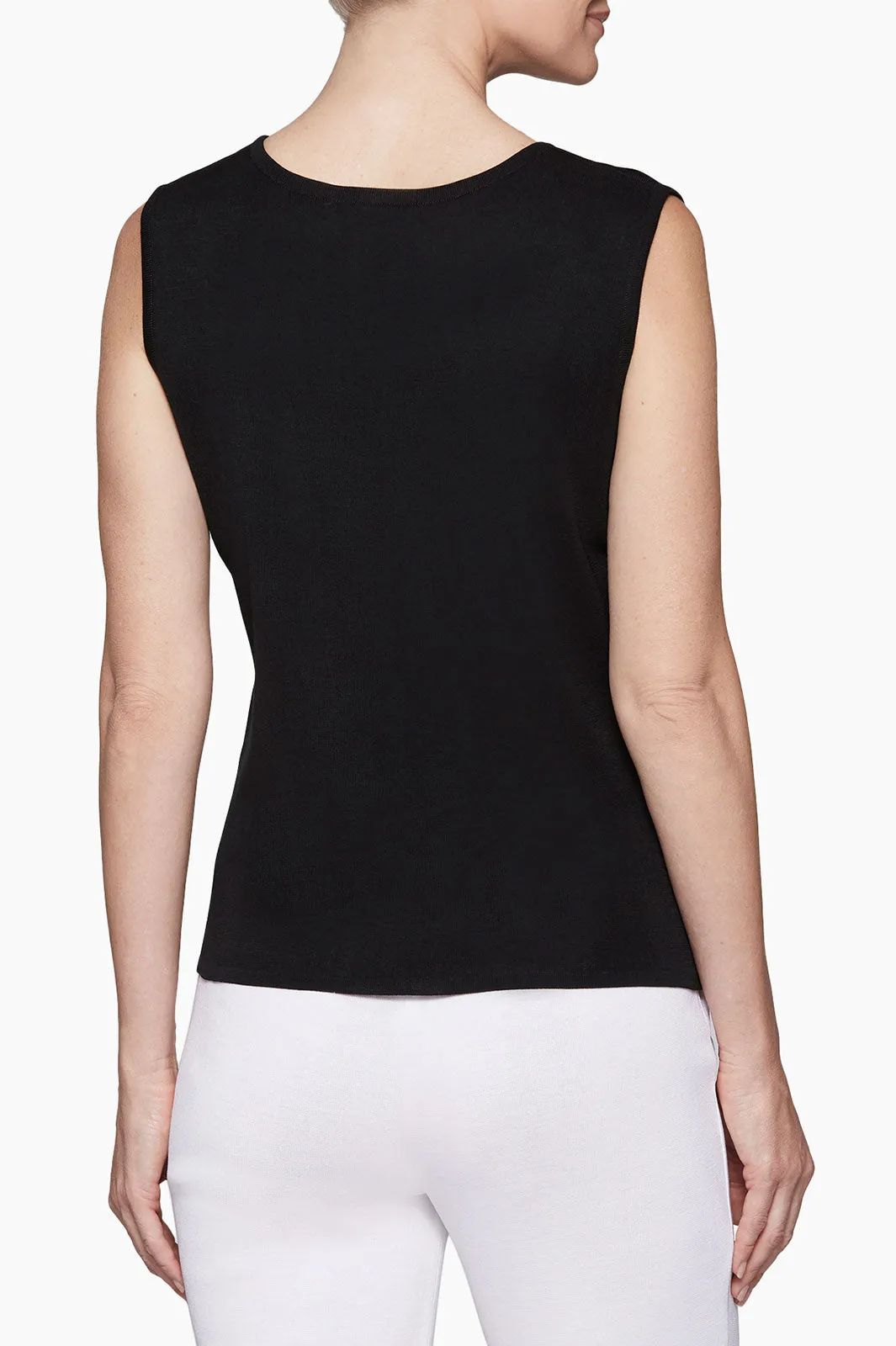 Plus Size Scoop Neck Knit Tank, Black