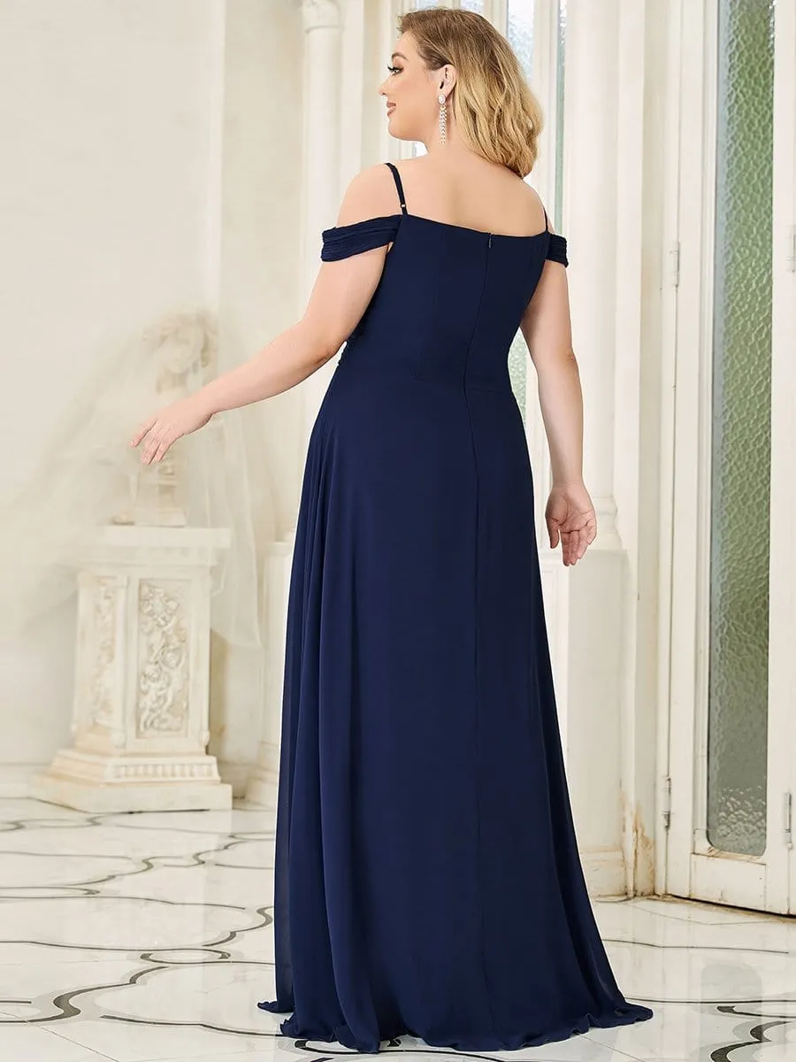 Plus Size Sweetheart Cold Shoulder A-Line Bridesmaid Dress