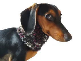 Pompom scarf snood for dachshund, scarf snood for small dogs, snood for dachshund, scarf for dachshund